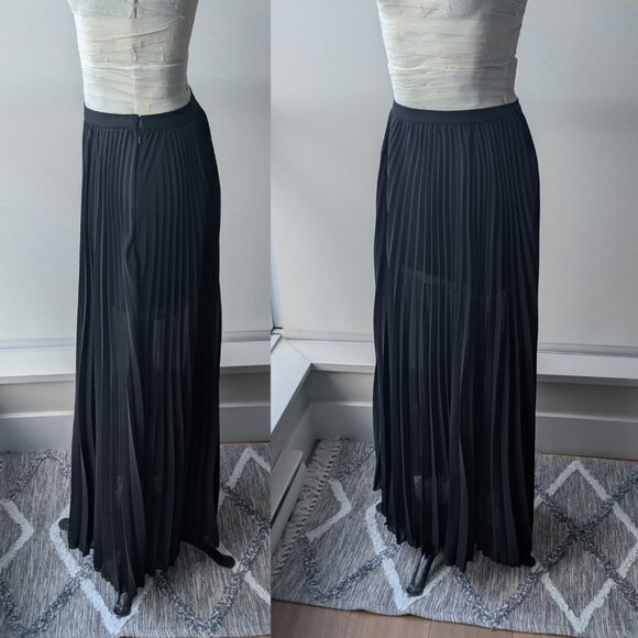 ASOS Black Pleated Maxi Skirt - Picture 2 of 2